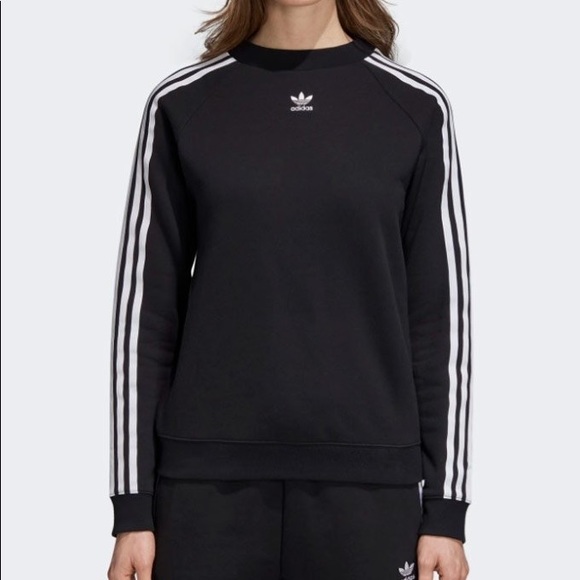ADIDAS TRF Crew Sweater — Black & White - Picture 4 of 4